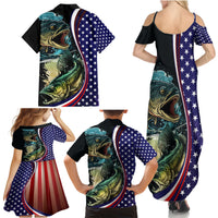 Bass Fishing Family Matching Summer Maxi Dress and Hawaiian Shirt Double Largemouth Bass Old Style - Wonder Print Shop