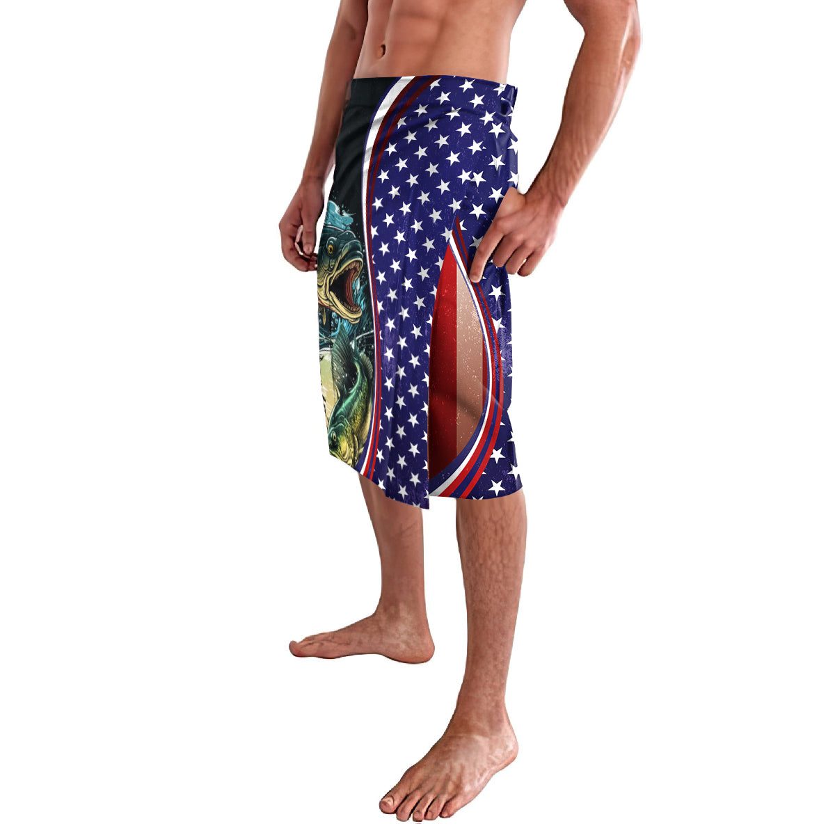 Bass Fishing Lavalava Double Largemouth Bass Old Style - Wonder Print Shop