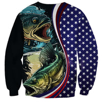 Bass Fishing Sweatshirt Double Largemouth Bass Old Style - Wonder Print Shop