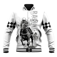Kentucky Horses Racing Baseball Jacket Jockey Drawing Style - Wonder Print Shop