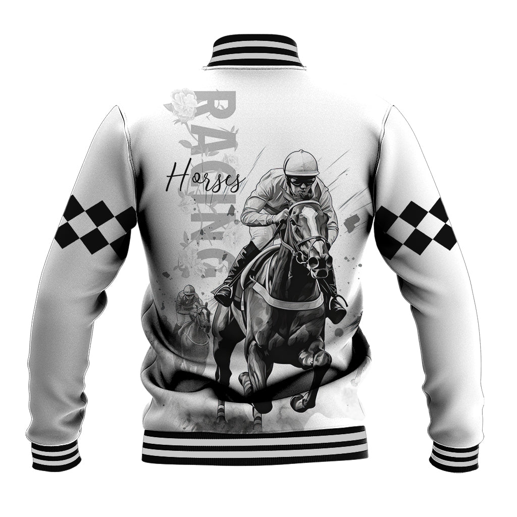 Kentucky Horses Racing Baseball Jacket Jockey Drawing Style - Wonder Print Shop