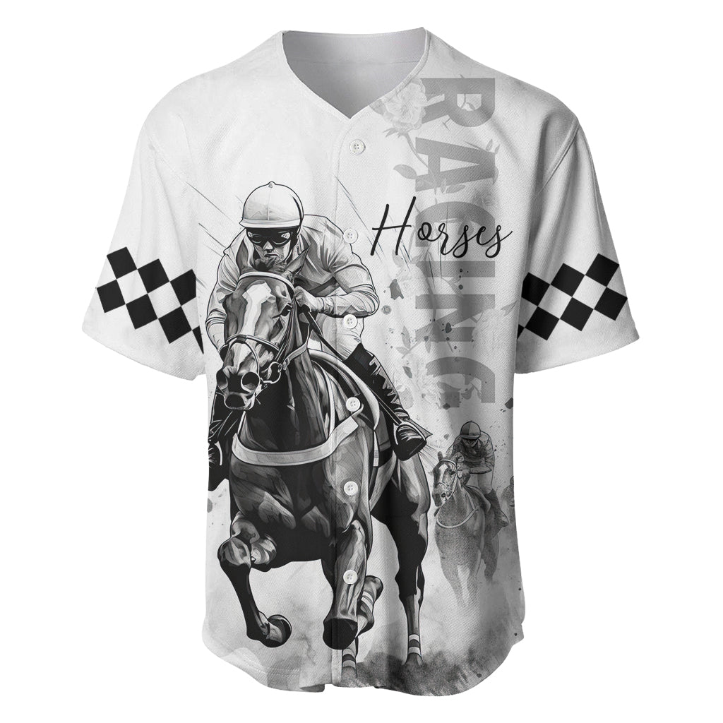 Kentucky Horses Racing Baseball Jersey Jockey Drawing Style - Wonder Print Shop