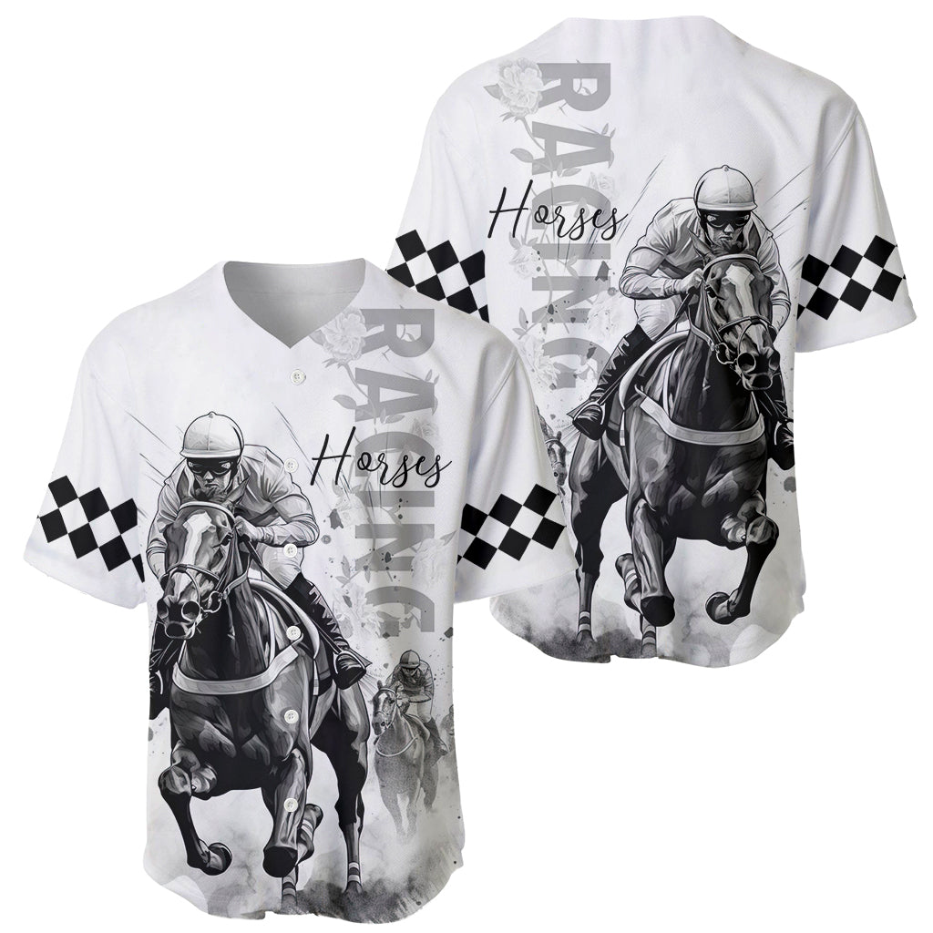 Kentucky Horses Racing Baseball Jersey Jockey Drawing Style - Wonder Print Shop