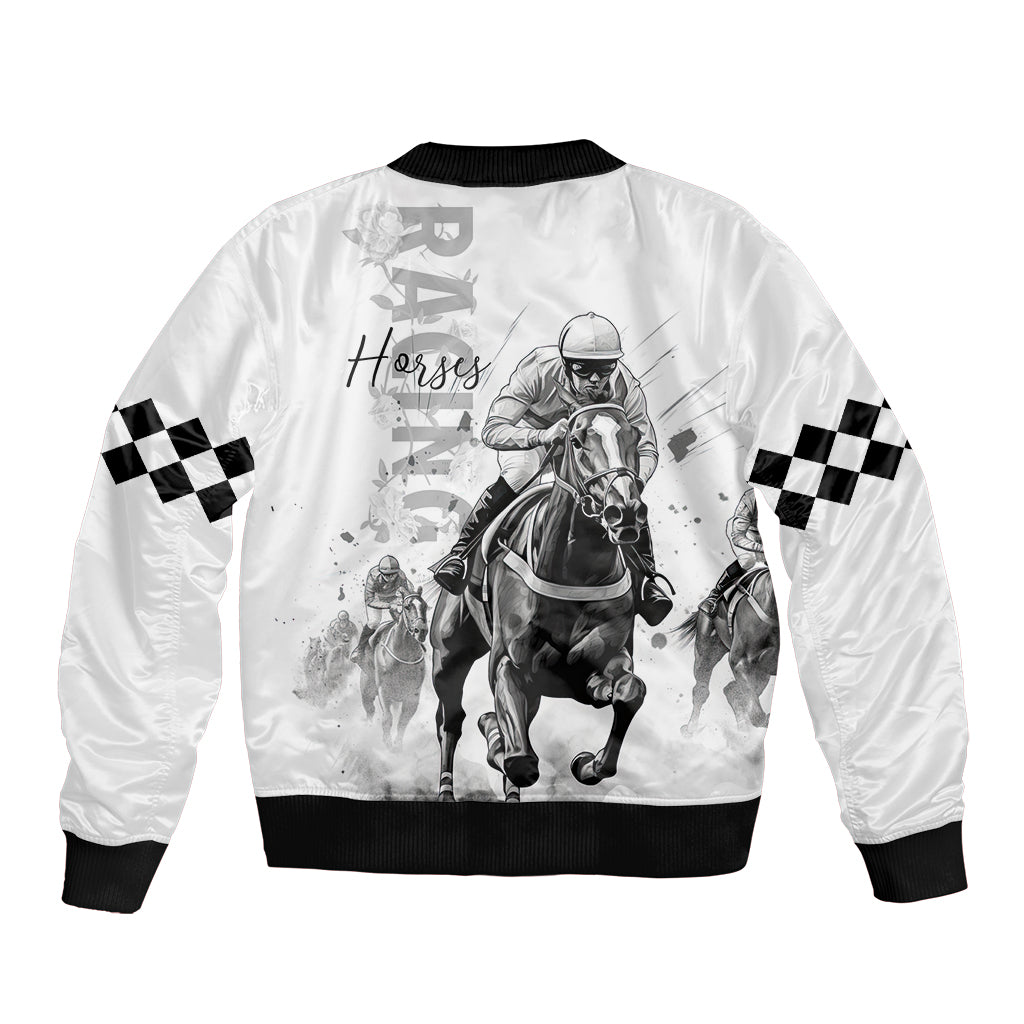 Kentucky Horses Racing Bomber Jacket Jockey Drawing Style - Wonder Print Shop