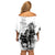 Kentucky Horses Racing Family Matching Off Shoulder Short Dress and Hawaiian Shirt Jockey Drawing Style - Wonder Print Shop