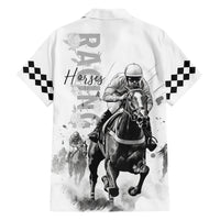 Kentucky Horses Racing Family Matching Short Sleeve Bodycon Dress and Hawaiian Shirt Jockey Drawing Style - Wonder Print Shop