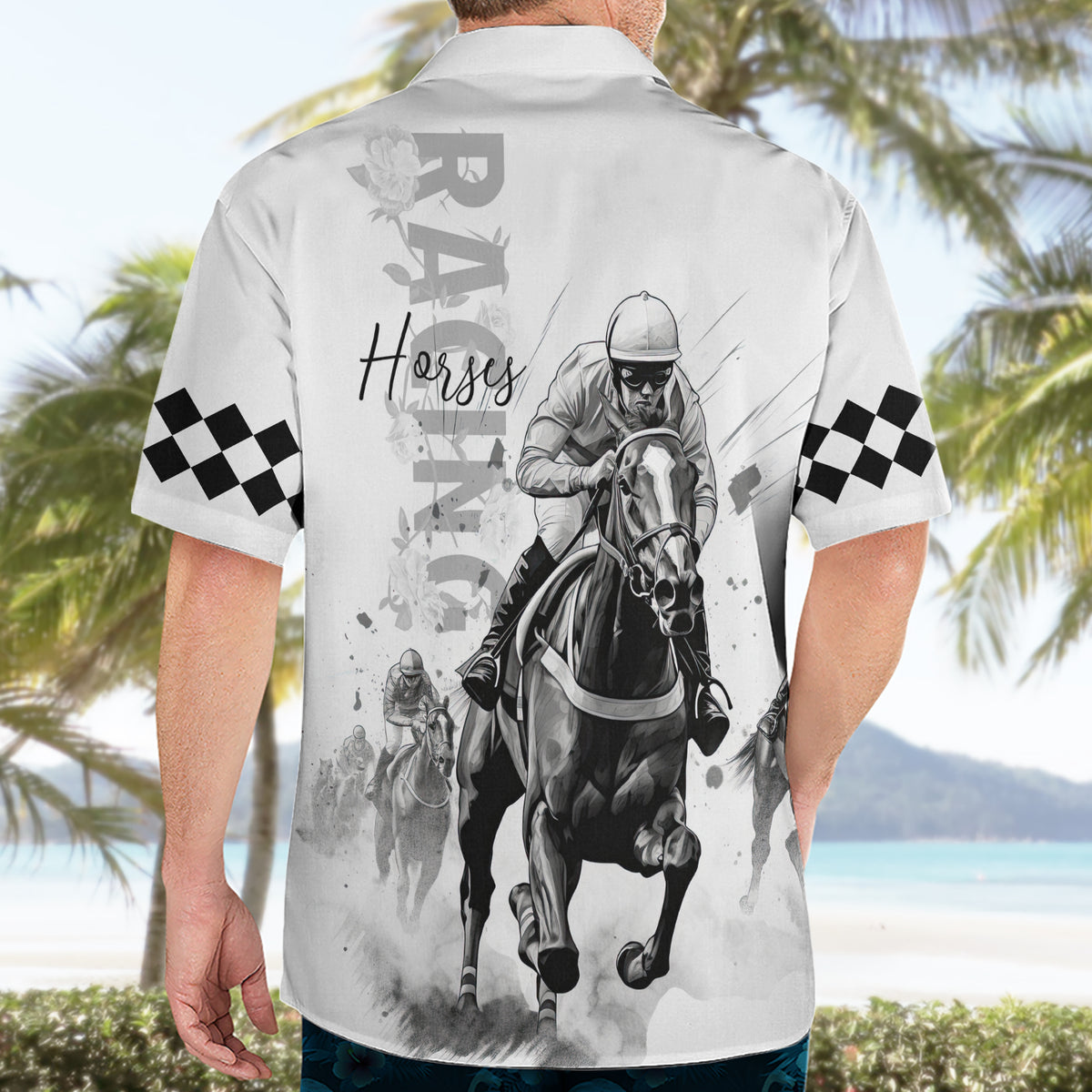 Kentucky Horses Racing Hawaiian Shirt Jockey Drawing Style - Wonder Print Shop