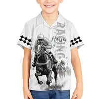 Kentucky Horses Racing Hawaiian Shirt Jockey Drawing Style - Wonder Print Shop
