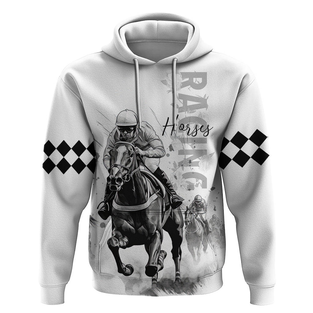 Kentucky Horses Racing Hoodie Jockey Drawing Style - Wonder Print Shop