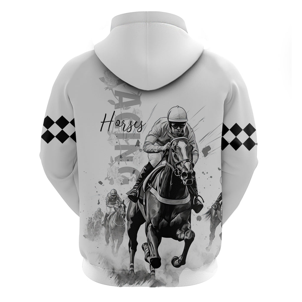 Kentucky Horses Racing Hoodie Jockey Drawing Style - Wonder Print Shop