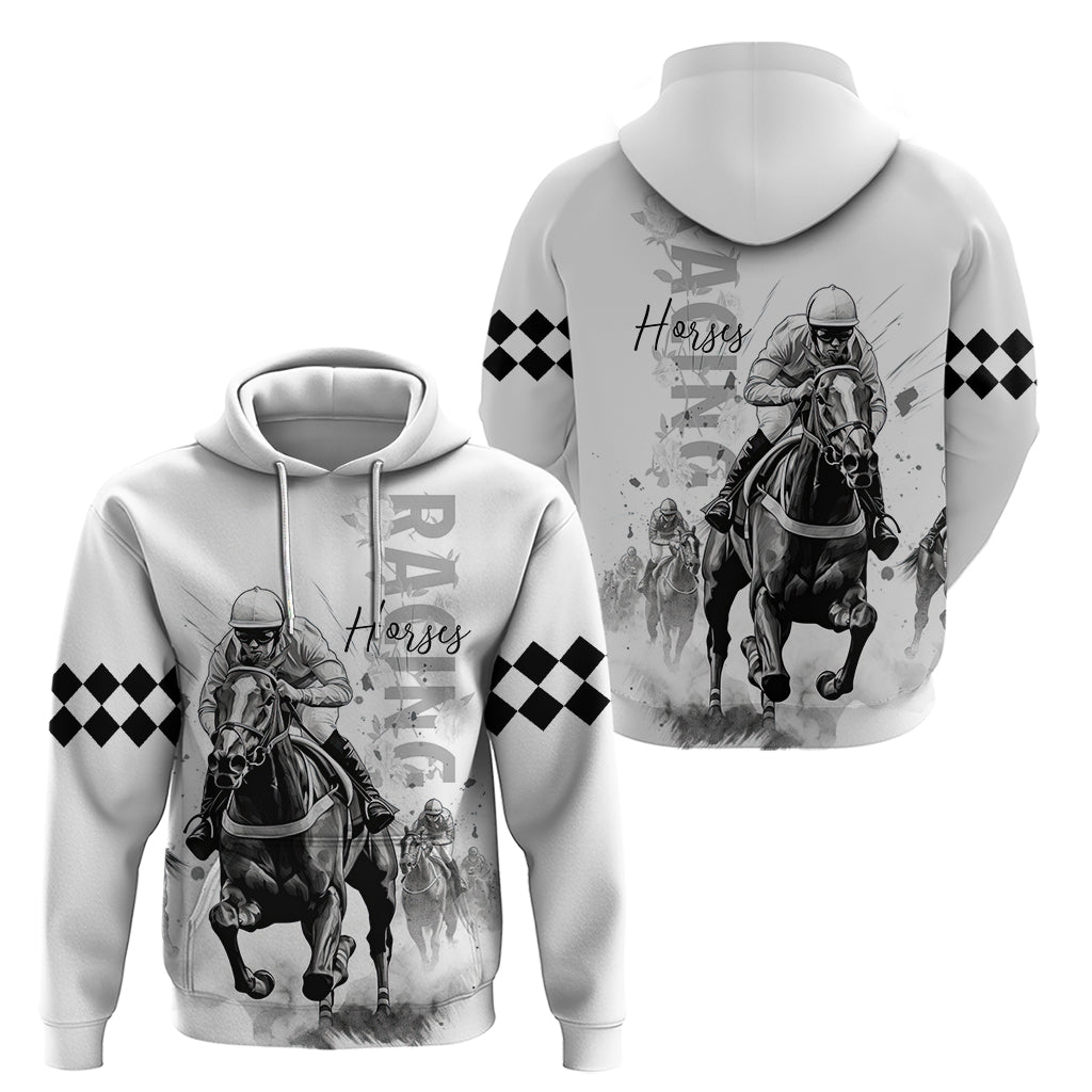 Kentucky Horses Racing Hoodie Jockey Drawing Style - Wonder Print Shop