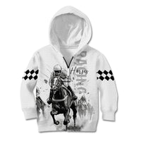 Kentucky Horses Racing Kid Hoodie Jockey Drawing Style - Wonder Print Shop