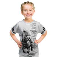 Kentucky Horses Racing Kid T Shirt Jockey Drawing Style - Wonder Print Shop