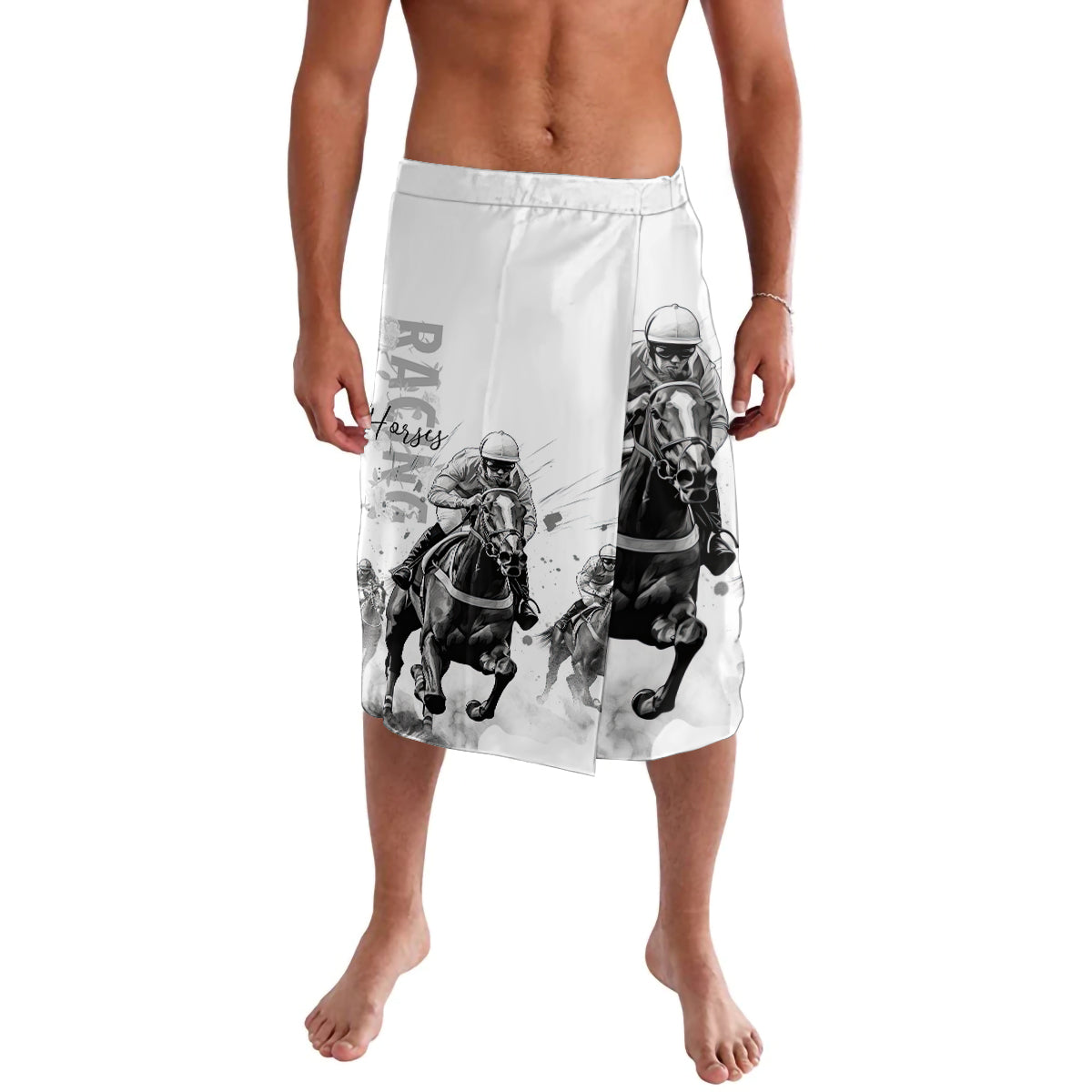 Kentucky Horses Racing Lavalava Jockey Drawing Style - Wonder Print Shop