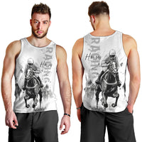 Kentucky Horses Racing Men Tank Top Jockey Drawing Style - Wonder Print Shop