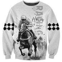Kentucky Horses Racing Sweatshirt Jockey Drawing Style - Wonder Print Shop