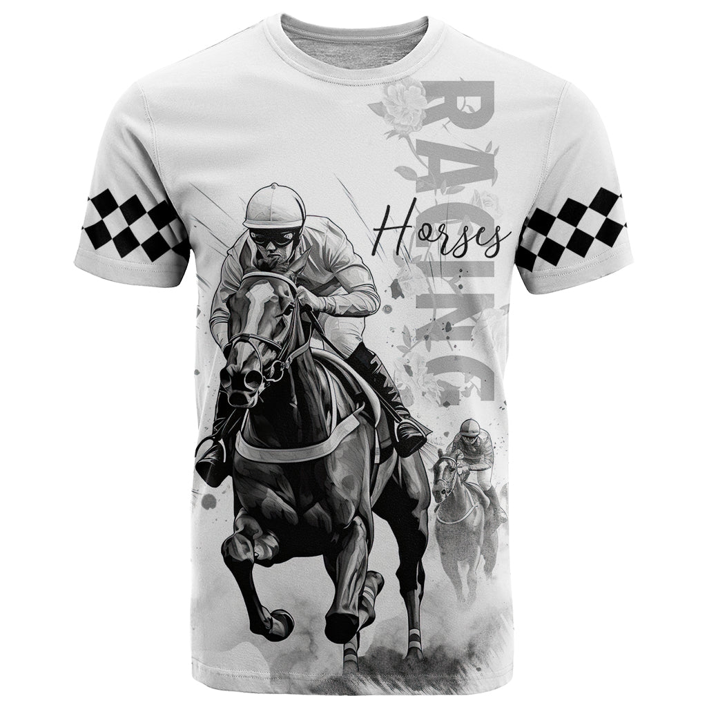 Kentucky Horses Racing T Shirt Jockey Drawing Style - Wonder Print Shop