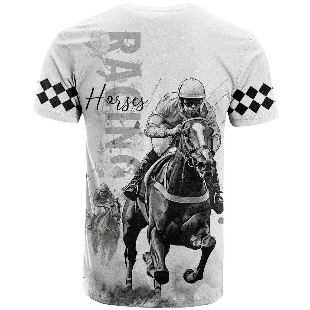 Kentucky Horses Racing T Shirt Jockey Drawing Style - Wonder Print Shop