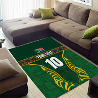 Custom South Africa Rugby Area Rug Springboks Spirit and King Protea