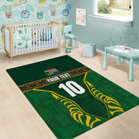 Custom South Africa Rugby Area Rug Springboks Spirit and King Protea