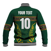 Custom South Africa Rugby Baseball Jacket Springboks Spirit and King Protea
