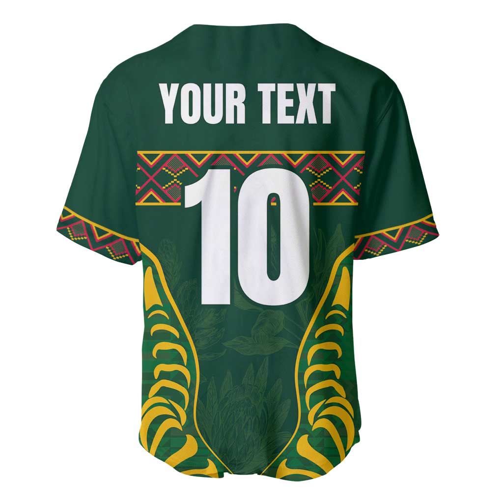 Custom South Africa Rugby Baseball Jersey Springboks Spirit and King Protea