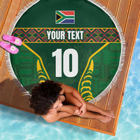 Custom South Africa Rugby Beach Blanket Springboks Spirit and King Protea