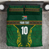 Custom South Africa Rugby Bedding Set Springboks Spirit and King Protea