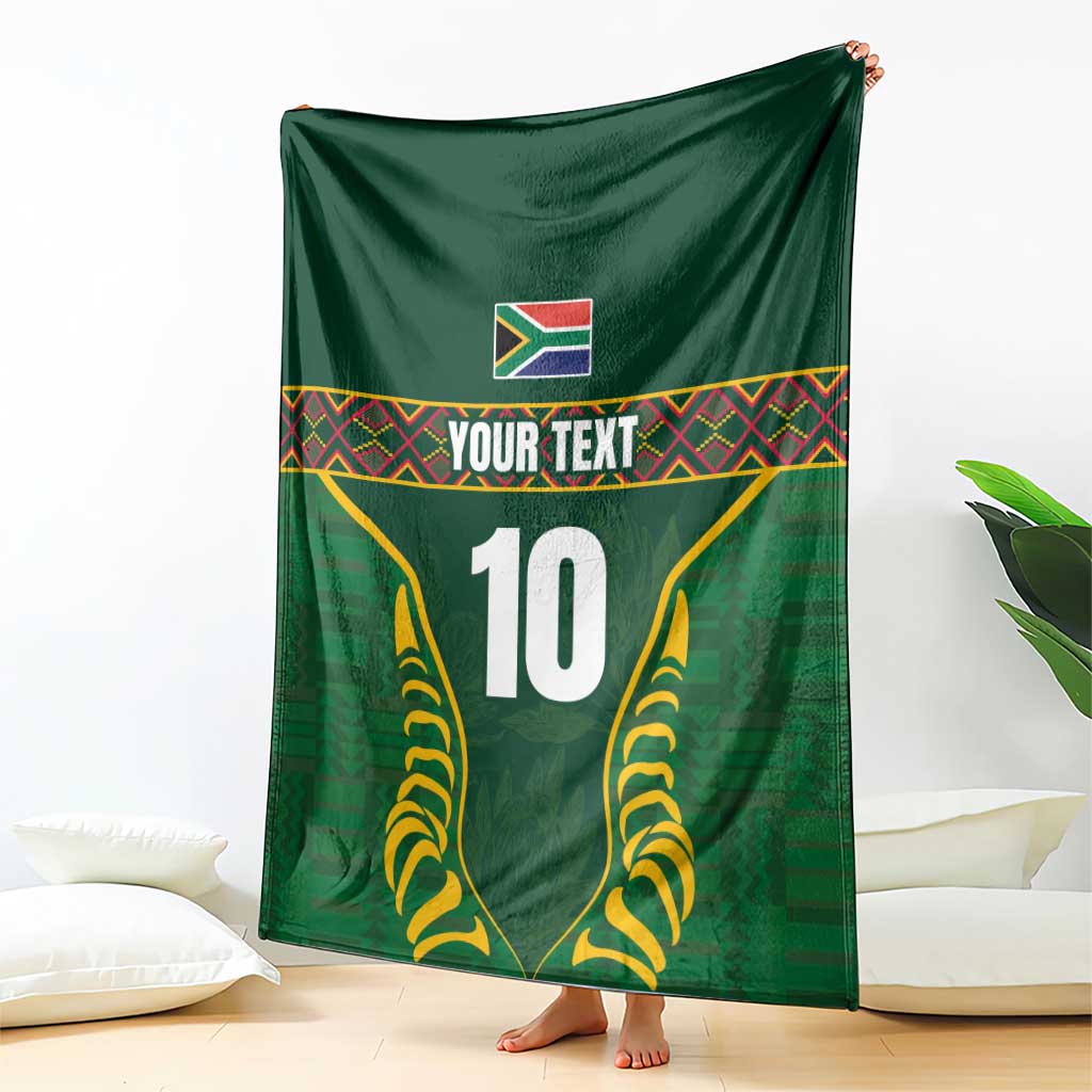 Custom South Africa Rugby Blanket Springboks Spirit and King Protea