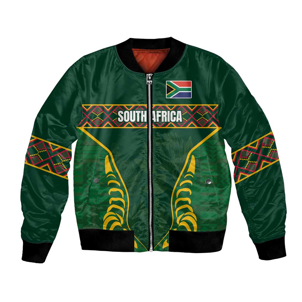 Custom South Africa Rugby Bomber Jacket Springboks Spirit and King Protea