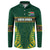 Custom South Africa Rugby Button Sweatshirt Springboks Spirit and King Protea