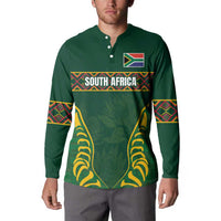 Custom South Africa Rugby Button Sweatshirt Springboks Spirit and King Protea