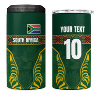 Custom South Africa Rugby 4 in 1 Can Cooler Tumbler Springboks Spirit and King Protea