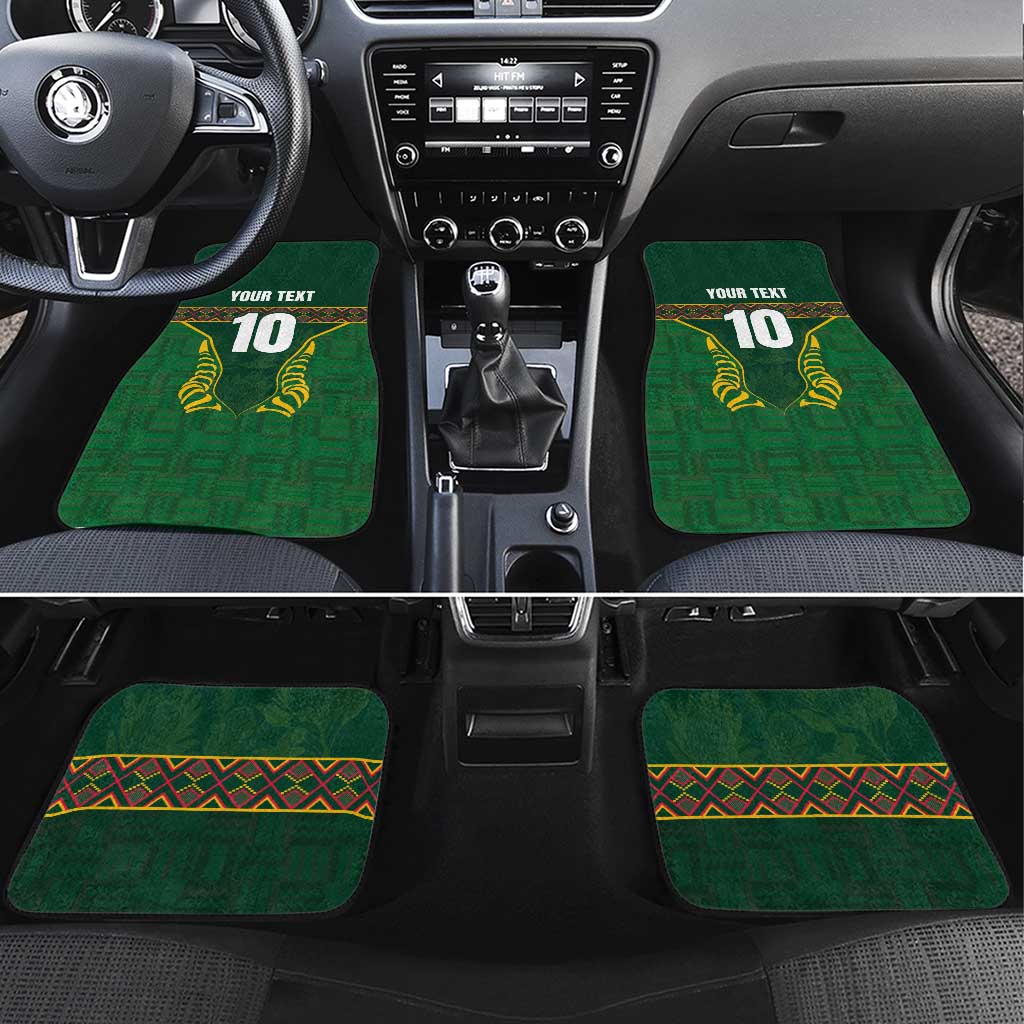 Custom South Africa Rugby Car Mats Springboks Spirit and King Protea