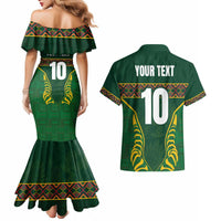 Custom South Africa Rugby Couples Matching Mermaid Dress and Hawaiian Shirt Springboks Spirit and King Protea