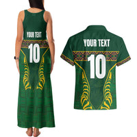 Custom South Africa Rugby Couples Matching Tank Maxi Dress and Hawaiian Shirt Springboks Spirit and King Protea