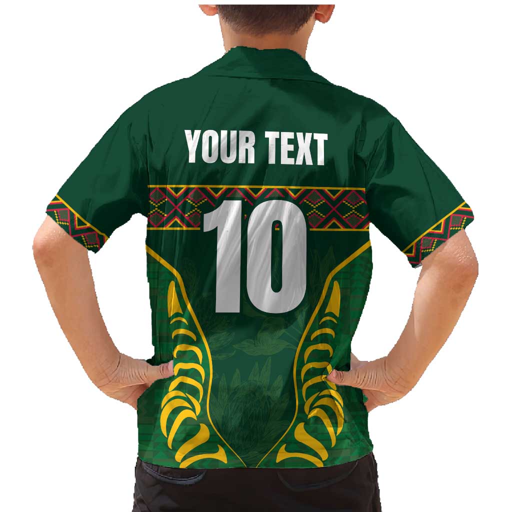 Custom South Africa Rugby Family Matching Mermaid Dress and Hawaiian Shirt Springboks Spirit and King Protea