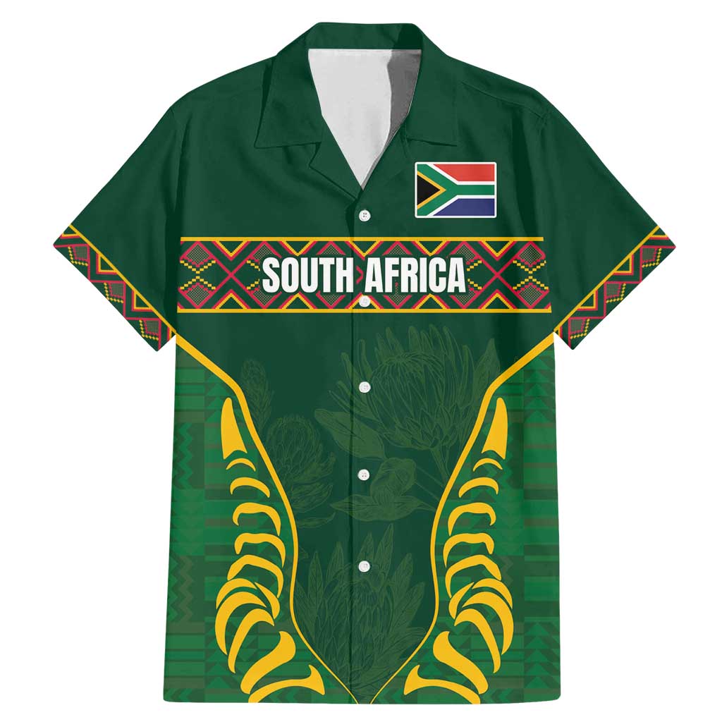 Custom South Africa Rugby Family Matching Mermaid Dress and Hawaiian Shirt Springboks Spirit and King Protea