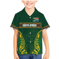 Custom South Africa Rugby Family Matching Mermaid Dress and Hawaiian Shirt Springboks Spirit and King Protea