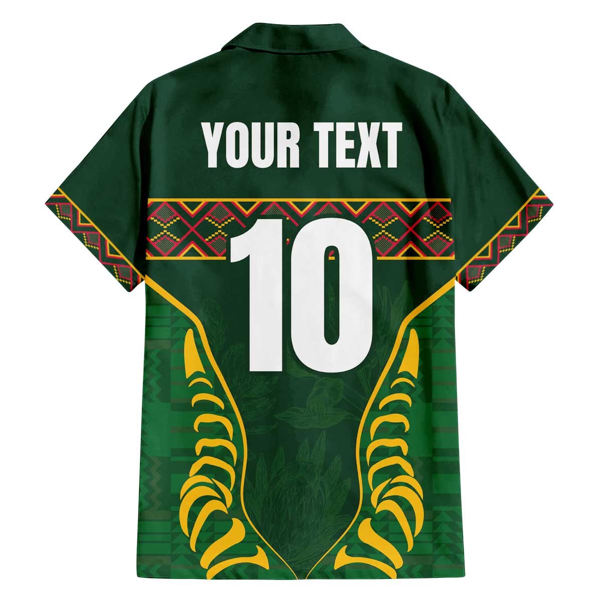 Custom South Africa Rugby Family Matching Off The Shoulder Long Sleeve Dress and Hawaiian Shirt Springboks Spirit and King Protea