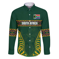 Custom South Africa Rugby Family Matching Off The Shoulder Long Sleeve Dress and Hawaiian Shirt Springboks Spirit and King Protea