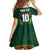 Custom South Africa Rugby Family Matching Off Shoulder Short Dress and Hawaiian Shirt Springboks Spirit and King Protea