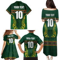 Custom South Africa Rugby Family Matching Puletasi and Hawaiian Shirt Springboks Spirit and King Protea