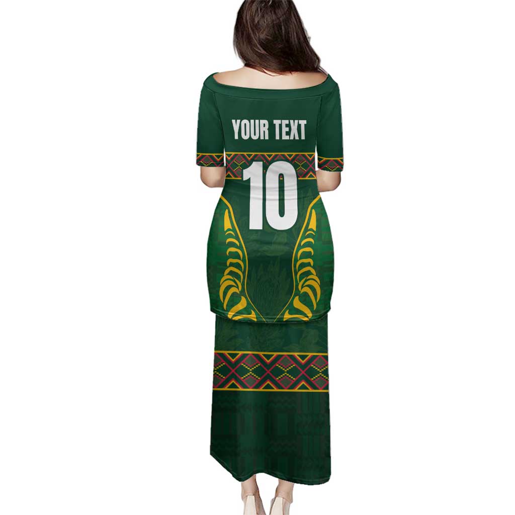 Custom South Africa Rugby Family Matching Puletasi and Hawaiian Shirt Springboks Spirit and King Protea