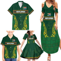 Custom South Africa Rugby Family Matching Summer Maxi Dress and Hawaiian Shirt Springboks Spirit and King Protea