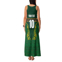 Custom South Africa Rugby Family Matching Tank Maxi Dress and Hawaiian Shirt Springboks Spirit and King Protea