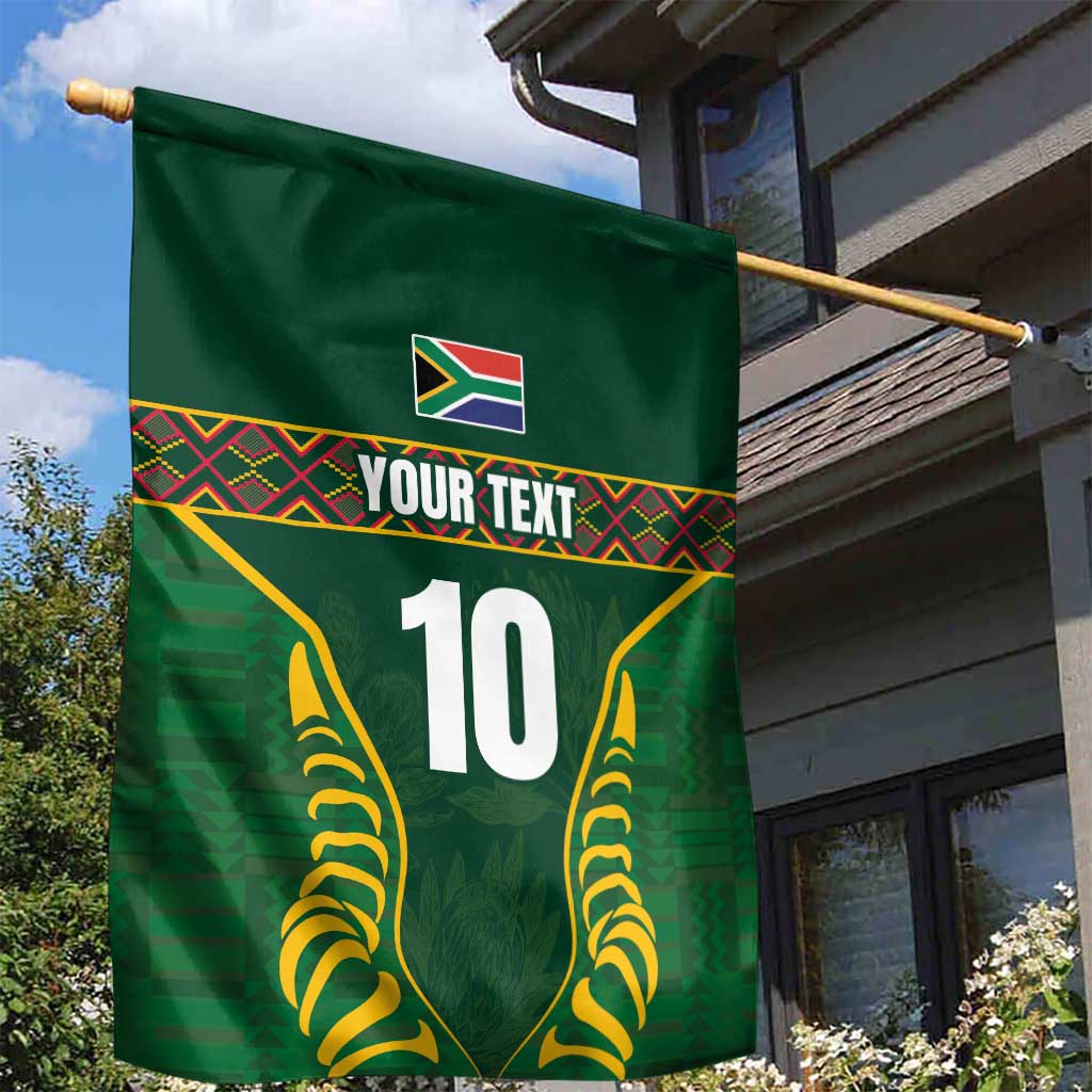 Custom South Africa Rugby Garden Flag Springboks Spirit and King Protea