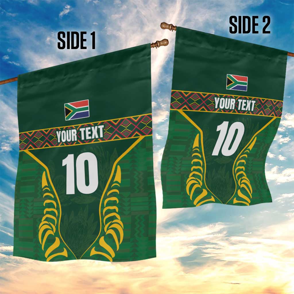 Custom South Africa Rugby Garden Flag Springboks Spirit and King Protea