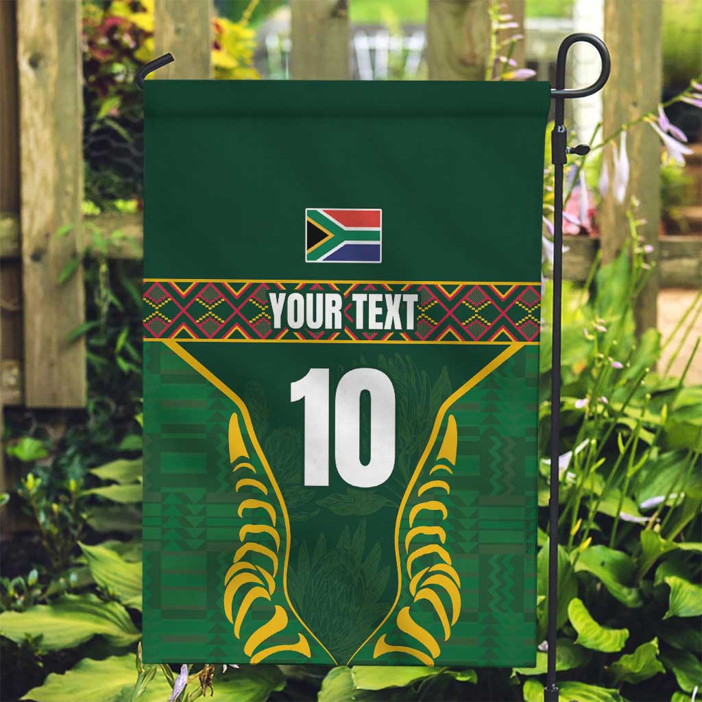 Custom South Africa Rugby Garden Flag Springboks Spirit and King Protea