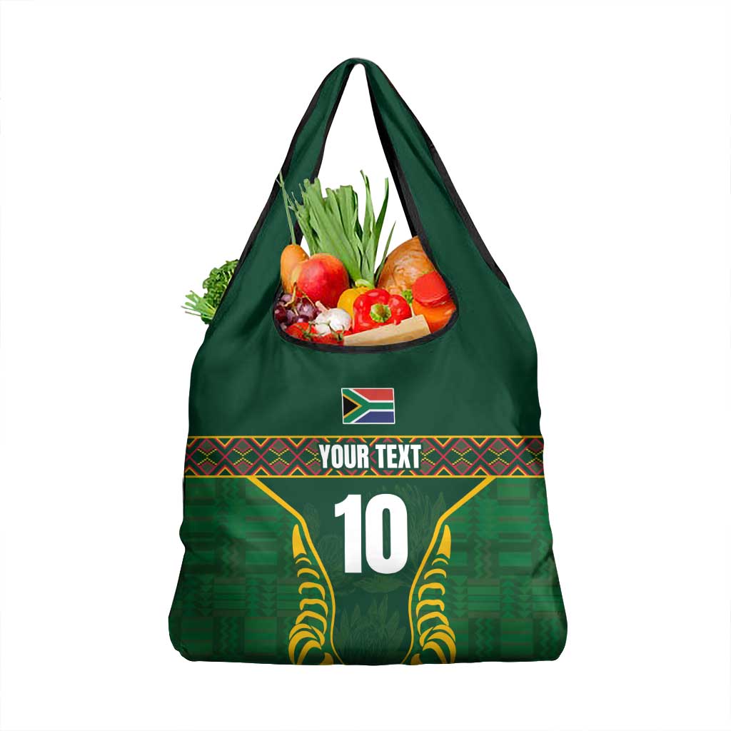 Custom South Africa Rugby Grocery Bag Springboks Spirit and King Protea